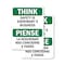 Signmission Safety Culture Sign, 10 in Width, Plastic, Rectangle, Bilingual OS-2PACK-TS-P-1014-L-11866 - alternate 1